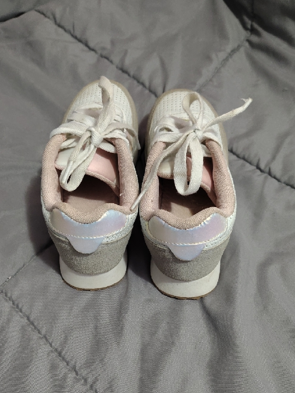 Nautica White and Light Pink Girls Athletic Sneakers - Picture 5 of 7